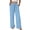 Sky Blue, variant on Women's Striped Cotton Linen Wide Leg Pants, High Waisted Baggy Summer Trousers with Side Patch Pockets, Soft Breathable Loose Striped Pants for Travel Weekend Errands Hot Pink XL