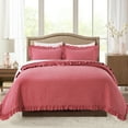 thumbnail image 1 of JML Quilt Set 3-Piece Queen Size, Classic Vintage-Inspired Stonewashed Bedspread Coverlet, 1 of 6