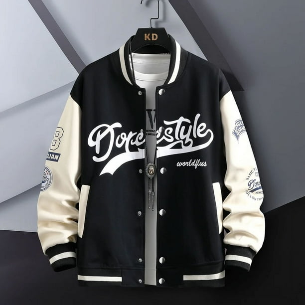 Abrigo de béisbol informal de Hip Hop para hombre, cazadora de