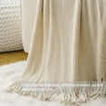 thumbnail image 4 of Battilo Beige Throw Blanket for Couch,Soft Chenille Knit Blanket,Cream Throw for Home Decor,50"x60", 4 of 7