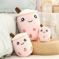 thumbnail image 5 of Hitoshe Boba Plushie - Almohada De Peluche Boba De 19,7 Pulgadas, Almohada Para Abrazar Regalos (Fresa Rosa), 5 of 5