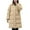 Khaki, variant on Mid Length Insulated Puffer Coat for Women Warm Thickened Quilted Winter Jacket L Size Beige