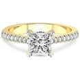 thumbnail image 3 of 2 Carat IGI Certified Princess Shape Lab Grown Diamond Engagement Ring | 14K Yellow Gold | Amy Tapered Eternity Lab Diamond Ring | FG-VS1-VS2 Quality Friendly Diamonds, 3 of 5