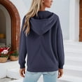 thumbnail image 4 of UJNDER Women's V Neck Knit Hoodie Long Sleeve Pullover Lined Casual Comfortable Everyday Dark Blue XXL, 4 of 6