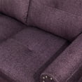 thumbnail image 7 of PonLiving Sectional Sofa, 2 Piece Living Room Linen Couch with Storage Ottoman, Cup Holder, Left Facing Chaise, Purple, 7 of 7