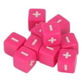 thumbnail image 4 of Juego de dados con signo más menos de 20 piezas, dados de cálculo de operaciones matemáticas de 16mm para enseñanza infantil, color rosa, 4 of 12