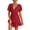 Red summer dresses, variant on SEMPAI Summer Dress for Women Summer Dresses Short Sleeve Dress V-Neck Solid Above the Knee Dresses for Women 2024 Gift for Mom Loose Flowy