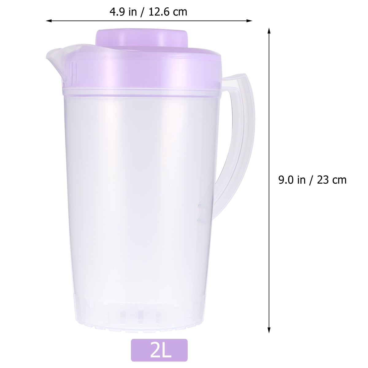 1pc Cold Water Pitcher High Temperature Resistant Plastic Beverage Pitcher with Large Capacity for Storage Soy Milk Juice Scented Tea 2L(Purple)