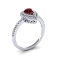 thumbnail image 2 of SuperJeweler 1 Carat Pear Shape Garnet and Double Halo Diamond Ring In Sterling Silver For Women, 2 of 6