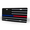 thumbnail image 2 of Yehwow Thin Blue Red Line Metal Car Plate Decorative Aluminum License Plate Tag Sign, 2 of 5