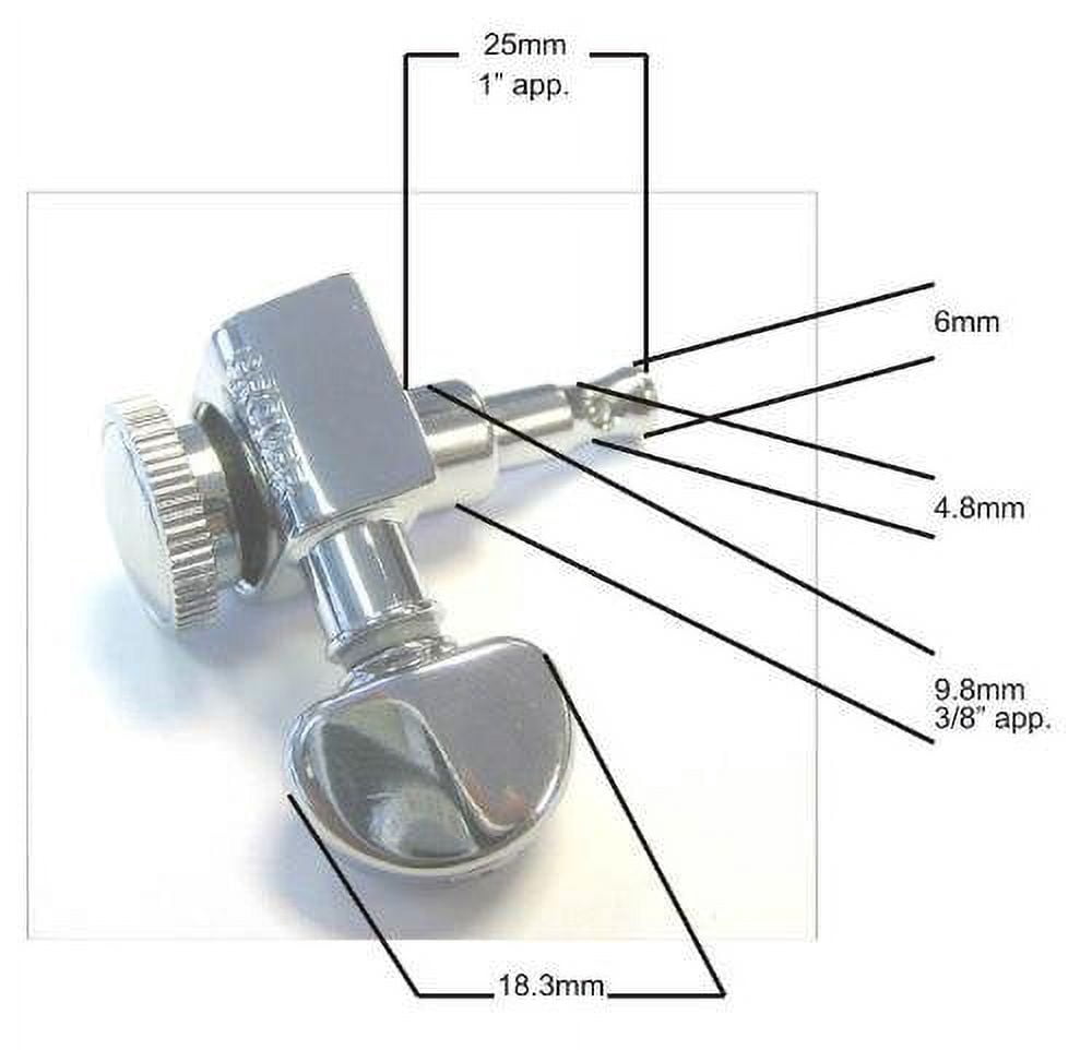 Grover  Mini Roto Grip Guitar Tuner 6-In-line, Chrome
