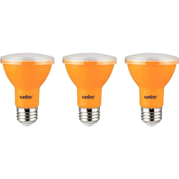 Sunshine Lighting  Sunlite LED PAR20 Colored Recessed Light Bulb - E26 Base - 3W - Amber - Pack of 3