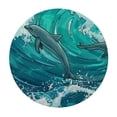 thumbnail image 2 of RUIYC and Black Dolphins Pattern Waterproof Round Tablecloth Polyester Table Cloth for Round Tables Decorative Table Cover for Kitchen Dinner Table Party Picnic White, 2 of 7