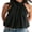 Black, variant on Women Halter Mock Neck Backless Puffy Tank Top Cute Open Back Sleeveless Ruched Bubble Vest Summer Going Out Top Streetwear