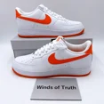 thumbnail image 1 of Nike Air Force 1 Low White / White / Safety Orange FJ4146-109 Men's US6-15, 1 of 6