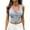 Light Blue, variant on Fanxing Womens Denim Crop Vests Sleeveless V Neck Jean Suit Fitted Waistcoat Vest Black M