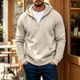 thumbnail image 7 of Men's Quarter Zip Hoodie Oversized Lightweight Drawstring Pullover Hooded Sweatshirt with Kangaroo Pocket for Fall Winter, 7 of 7