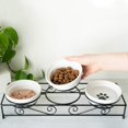 thumbnail image 5 of Navaris Juego De Cuencos De Cerámica Para Mascotas – Cuenco De Comida Para Perros Pequeños, Cachorros Y Gatos Con Soporte De Metal Retro Antideslizante – Cuencos Para Perros O Gatos Para Perros Y Gato, 5 of 5