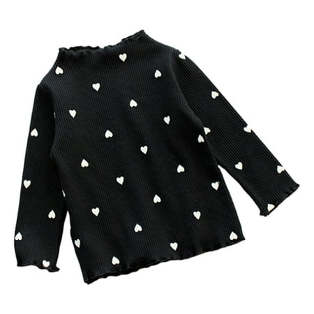 

PRINxy Girls Velvet With Collar Long Sleeve Tiered Ruffle Tunic Knitted Top Suitable For 1-8 Years Black 120