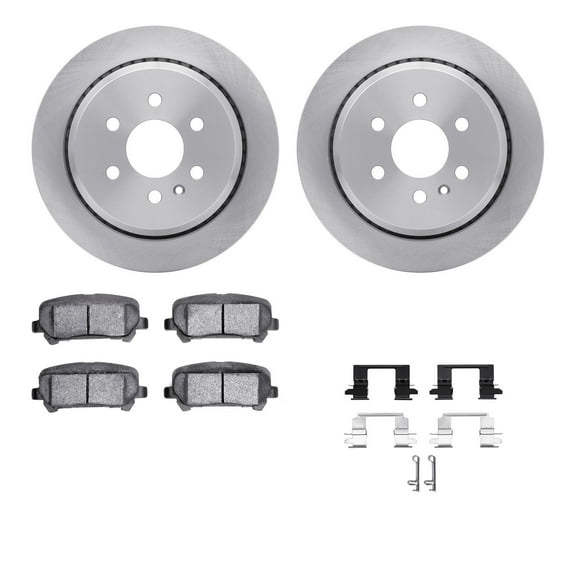 Dynamic Friction Company Rear Brake Rotors with Ultimate Duty Performance Brake Pads includes Hardware 6412-48139