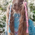 thumbnail image 2 of 6pcs Bow Hair Extensions Braid Wigs Braided Hair Extensions for Children, 2 of 8