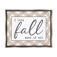 thumbnail image 3 of Stupell Industries Love Fall Most Of All Autumn Calligraphy Plaid Sign Graphic Art Luster Gray Floating Framed Canvas Print Wall Art, Design by Lettered and Lined, 3 of 5
