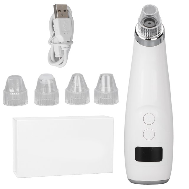 Aspirador eléctrico de espinillas, pantalla LED, dispositivo extractor de espinillas de 3 fuerzas, limpiador de poros al vacío, blanco