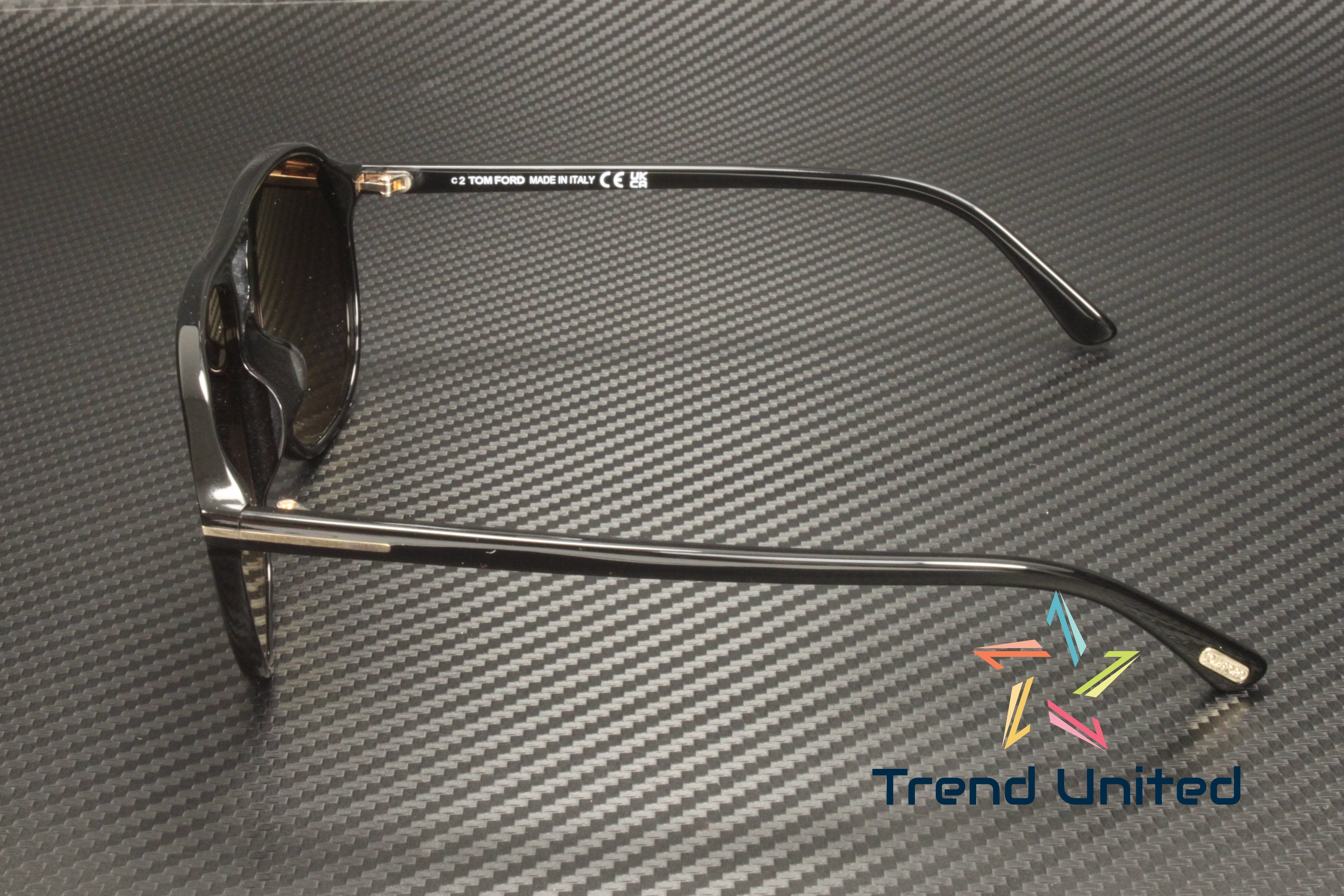 Tom Ford FT1026 01B Plastic Shiny Black Gradient Smoke 61 mm Men's Sunglasses