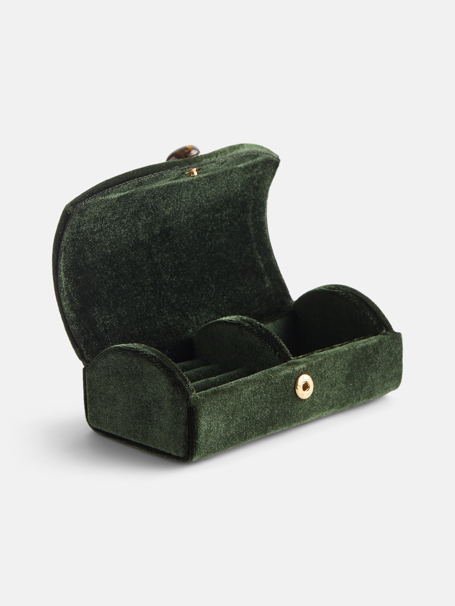 Scenario Women's Curved Faux Velvet Jewelry Organizer, Green