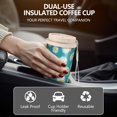 thumbnail image 5 of 18oz Travel Coffee Mug, 316 Stainless Steel Vacuum Insulated Tumbler with 2-in-1 Straw Lid & Strap, Daisy Floral Print, 5 of 6