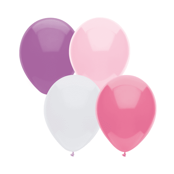 Way to Celebrate 9" All Occasion Pinks, Purple, and White Latex  Balloons, 20 Count, For All Ages