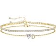 thumbnail image 1 of 1PCS Women's Initial Anklet — Waterproof, Stackable Anklet with Adjustable, Plus-Size Design; Summer Beach Foot Jewelry.,004, 1 of 6