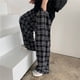 thumbnail image 2 of Pantalones S-3XL a cuadros para mujer, pantalones informales holgados de pierna ancha con bolsillo Ins, pantalones rectos Retro para adolescentes, ropa de calle Unisex de hip-hop Tan Jianjun unisex, 2 of 2