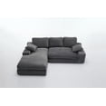 thumbnail image 6 of 98" Sectional Sofa Cloud Couch for Living Room Set,Modern Minimalist L-Shape Style Couch,Upholstered Sleeper 3 Seat Sofa for Living Room,Bedroom,for Home Office,Installation-Free Sofa,Grey, 6 of 9