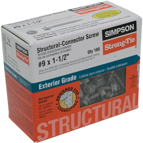 Simpson Strong-Tie Connector Screw 1-1/2" L 9 Ga Galvanized