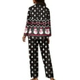 thumbnail image 5 of Kuiaobaty Snowman Snowflake Tree Print Women's Sleepwear Long Sleeve Button Down Shirt and Pants with Pockets Christmas Lounge Pajama Set Xmas Nightwear, L, 5 of 7