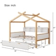 thumbnail image 2 of Harper & Bright Designs Full Size Wooden House Bed with 2 Drawers, Full Size Platform Bed Frame with Roof and Storage Shelf for Bedroom, White, 2 of 8