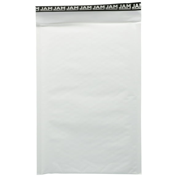 JAM Paper Bubble Lite Padded Mailers, Size 3, 8 1/2 x 13, White Kraft, 25/Pack