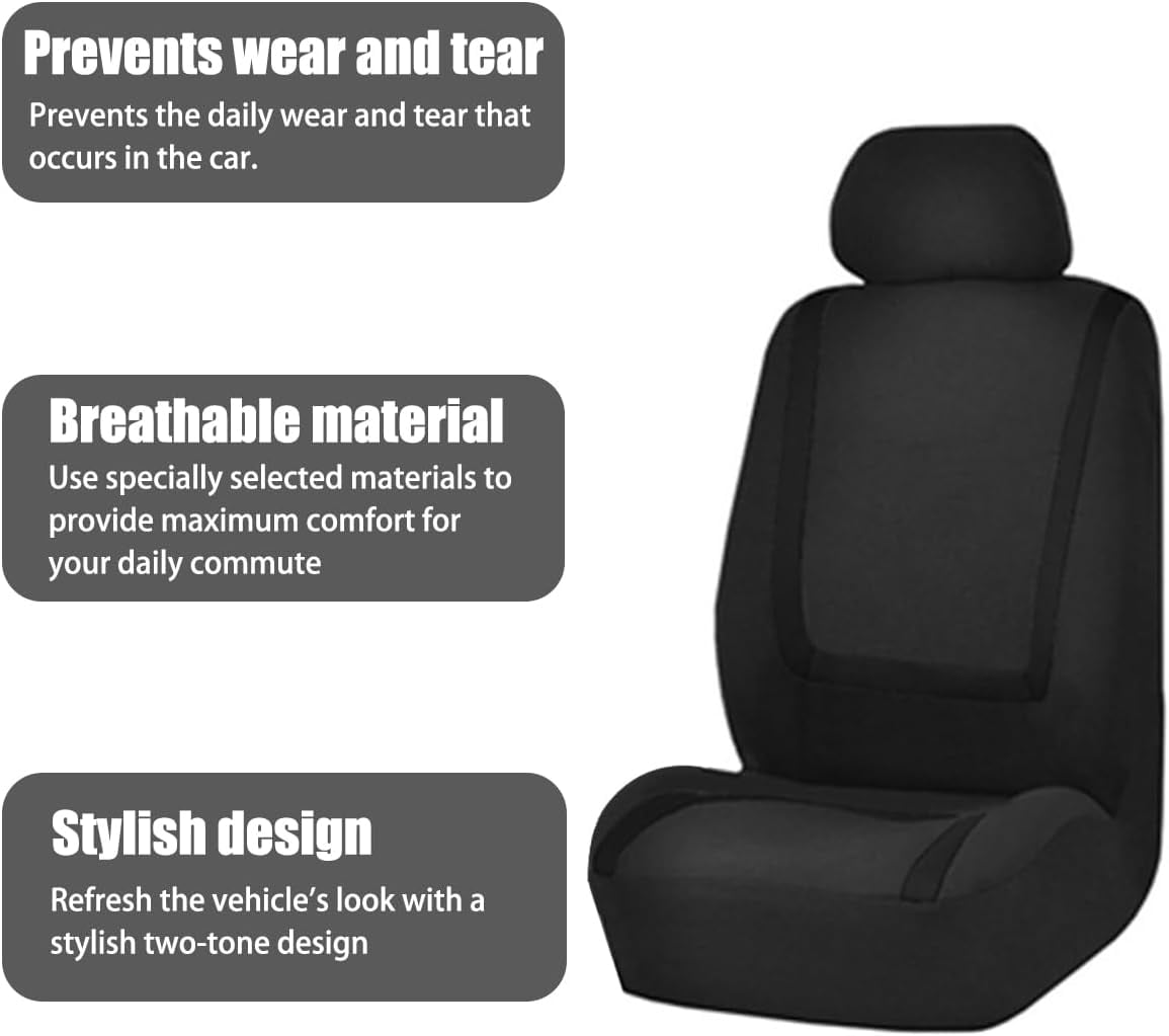 Full Set Premium Cloth Car Seat Covers in Breathable Design for Most Vehicles