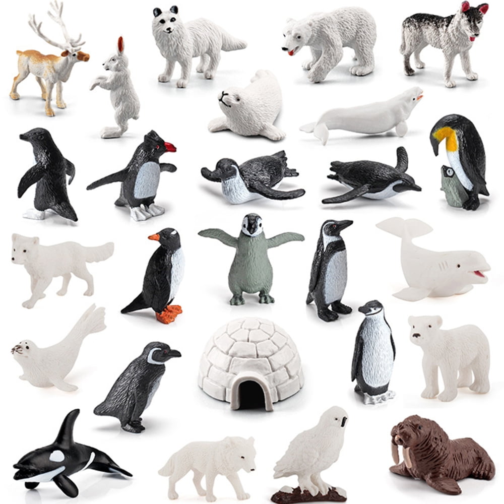 26pcs Simulation Arctic Animals Model Creative and Realistic Action