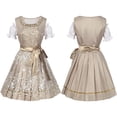 thumbnail image 4 of ZGRBOU Women's German Dirndl Dress Traditional Bavarian Floral Lace Dress Off Shoulder Pleated Skirt Oktoberfest Costumes, 4 of 7