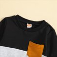 thumbnail image 4 of Kaprioy Toddler Baby Boy Outfits Fall Winter Clothes Contrast Color Long Sleeve Sweatshirt Pullover Tops + Elastic Waist Joggers Pants Outfit Set, 4 of 7
