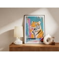 thumbnail image 2 of Tiger Abstract Painting Modern Colorful Animal Print Orange Tiger Poster Bathroom ArtBrush StrokesTiger Toothbrush PrintContemporary Wall - Poster Unframed, 2 of 3