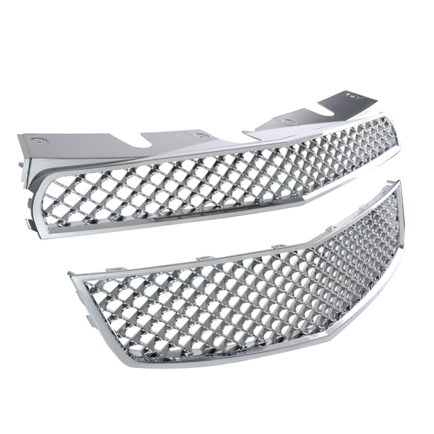 Spec-D Tuning Upper+Lower Chrome Mesh Front Hood Grill Grille ...