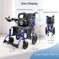 thumbnail image 5 of Zygenair Lightweight Foldable Electric Wheelchair for Adults, Motorized Power Chair with Removable Battery, 330 lbs Capacity, 15-Mile Range, Regular, Blue, 5 of 8