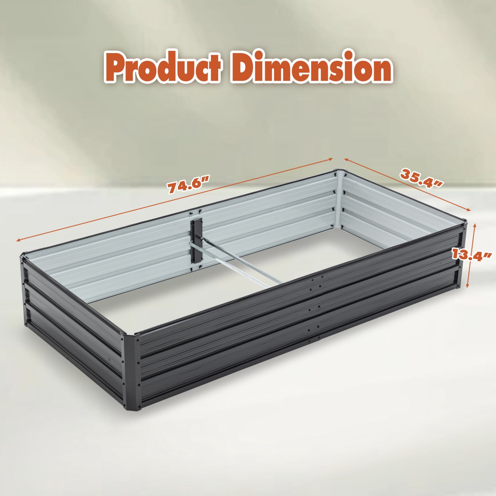 6x3x1 FT Galvanized Steel Raised Garden Bed, Extra Large Outdoor Planter Box with Reinforced Panels for Vegetables, Flowers & Herbs