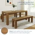 thumbnail image 6 of Plank+Beam Modern Dining Table Set with 2 Benches, Solid Wood Kitchen Table for Dining Room/Kitchen, Seats 6, 72", Pecan, 6 of 10
