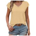 thumbnail image 2 of ATOYSOY Women's Eyelet Loose Tank Tops Tunic Basic Tees Solid Color Camisole V Neck Activewear Girls Summer Workout Sleeveless Trendy Casual Elegant Beige L, 2 of 6
