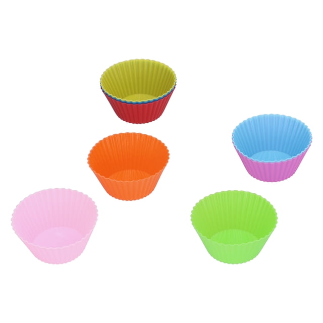 Herramientas para hornear, juego de 8 moldes de silicona para muffins de 7 cm/2,8 pulgadas, precio inmejorable