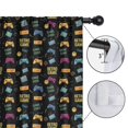 thumbnail image 4 of Blackout Kids Curtains,Colorful Games Retro Black Pattern Childrens Insulated Curtains Set Of 2,Bedroom Essentials,Toddler Room Decor 42"x54", 4 of 5